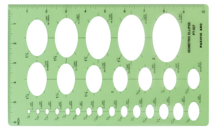 T-527 ISOMETRIC ELLIPSE TEMPLATE